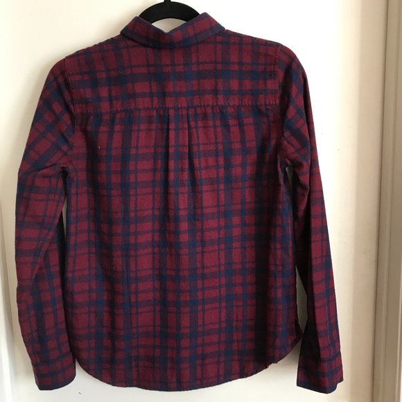 NWT Madewell Flannel Zip-Front Popover Shirt Red - Picture 5 of 8